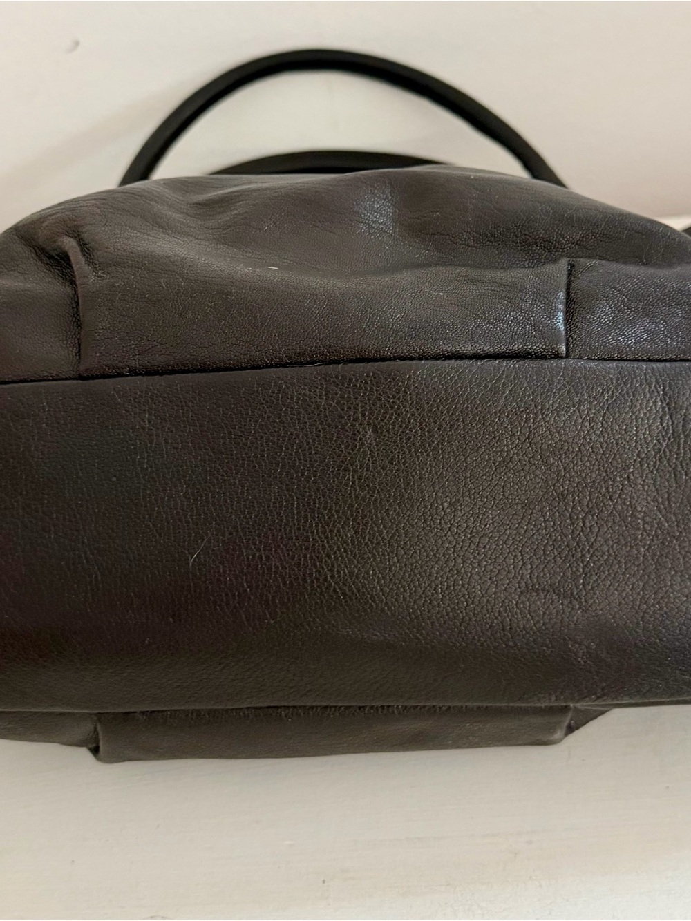 Michael Kors Dark Brown Leather Tote with Gold Accents - Picture 3 of 6